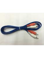 สาย AV เข้า 2 ออก 2 ยาว 1.5 เมตร (สีฟ้า/เขียว)