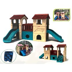 บ้านป้อมสไลด์สองราง บ้านน้อยพร้อมสไลด์สองรางและปีนป่าย