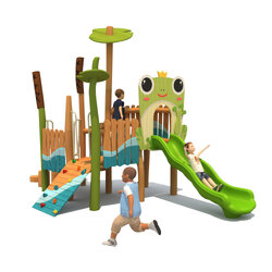 เครื่องเล่นสนามไม้ ชุด ปีนป่ายกระดานลื่นกบ