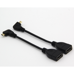 สายแปลง HDMI TO MicroHDMI&MiniHDMI ความยาว 15 cm แบบงอฉาก ราคาถูก