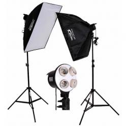 ชุดไฟSoft box พร้อมขั้วหลอด E27 สามารถใส่ได้ 4 หลอด (ราคาไม่รวมหลอดไฟ)