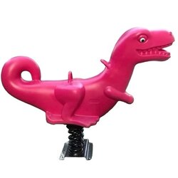 สปริงโยกเยกไดโนเสาร์สีชมพูของเล่นเด็กสนามกลางแจ้ง