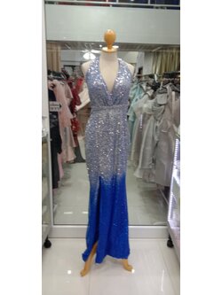 ยาวเลื่อมคล้องคอสีน้ำเงิน (L)