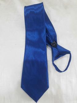 เนคไทสีน้ำเงินผ้าเงา เเบบสำเร็จรูป