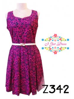 เดรสลายดอกกุหลาบสีชมพู(34)