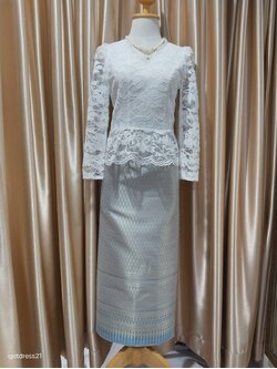 ผ้าถุงลายไทยฟ้า