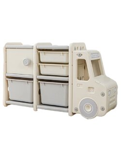 ชั้นวางของรถบัส 5 ช่อง ชั้นวางของรูปรถสีขาว