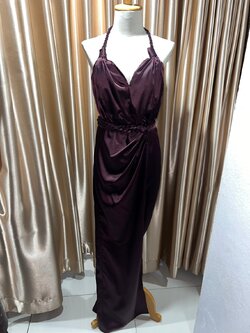 (PRE-LOVED) ราตรียาวสีม่วงเปลือกมังคุด L มือ2