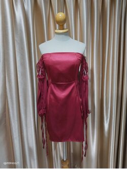 เดรสเกราะอกมีแขน สีแดง F