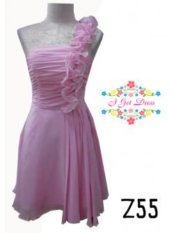 ราตรีสั้นสีชมพูหวาน(ฟรีไซส์)