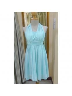 ชุดราตรีเกาะอกเขียวมิ้น(ฟรีไซส์)