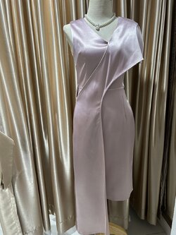 ชุดราตรีสั้นสีชมพูแต่งสไบข้าง (S)