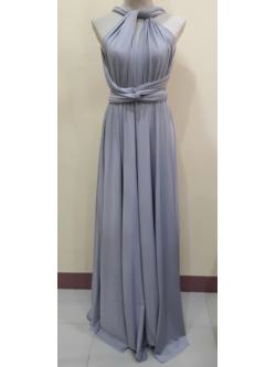 (PRE-LOVED) ชุดราตรียาวสีเทา รุ่นinfinity(ฟรีไซส์)