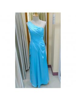 ราตรียาวสีฟ้า สานหลังไหล่เดียวผ้ามัน(ฟรีไซส์)