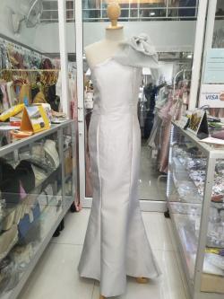 ราตรียาวเทาบ่าเฉียงบ่าเดี่ยวแต่งโบว์ (L)