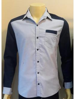 เสื้อเชิ์ต สีกรม + เทา