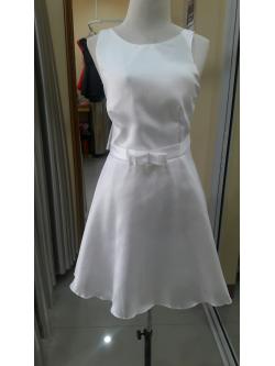 ราตรีสั้นแขนกุดเอวโบว์(ฟรีไซส์) มือ2