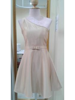 ราตรีสั้นไหล่เดี่ยวสีนู๊ต(ฟรีไซส์)