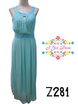 ราตรียาวสีเขียวมิ้น(ฟรีไซส์)