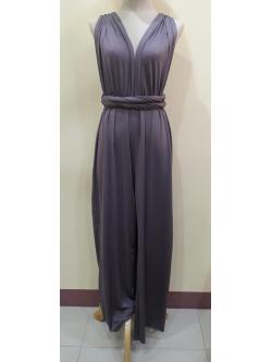 (PRE-LOVED) ชุดราตรียาวจั๊มสูทกางเกงสีม่วง รุ่นinfinity(ฟรีไซส์)