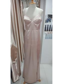 ชุดยาวสายเดี่ยวสีนู๊ด(M)