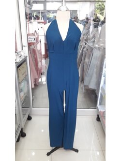 ราตรียาวสีฟ้าอมเทาจั๊มกางเกง infinity (M)(อก38-40เอว30-40สะโพก46)