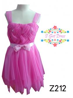 ราตรีสั้นสีชมพูหวาน(ฟรีไซส์)