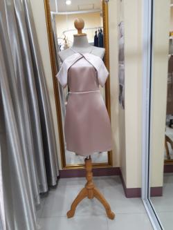 ราตรีสั้นสีนู๊ดสายเดี่ยวปาดไหล่ (L)