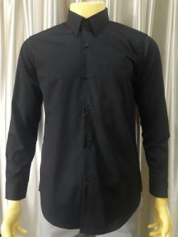 เสื้อเชิ๊ดเเขนยาวสีดำ(M)