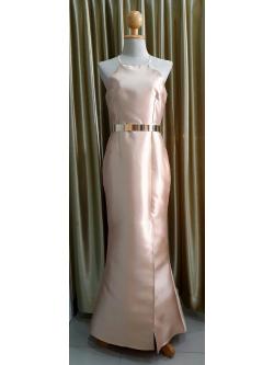 ชุดราตรียาวสีทอง(M) มือ2