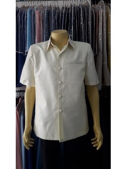 เสื้อซาฟารีผ้าไหมสีครีม (L)