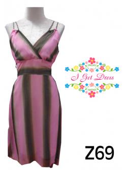 ราตรีสั้นสีชมพูตัดดำ(ฟรีไซส์)