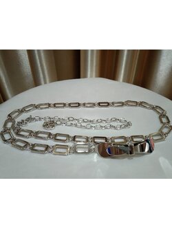 เข็มขัดโลหะโซ่สี่เหลี่ยมหัวโบว์