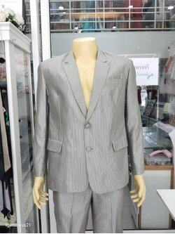 ชุดสูทสีเทาผ้าเงา M (AU)