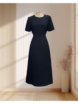 เดรสสั้นสีดำ แต่งเชือกผูกเอวด้านหลัง ไซส์ L