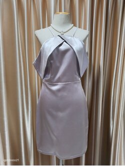 (PRE-LOVED) ชุดสั้นสีเทาปิดแขน ไซส์M