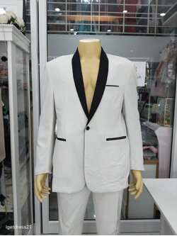 ชุดสูทสีขาวแถบดำ XL (AU)