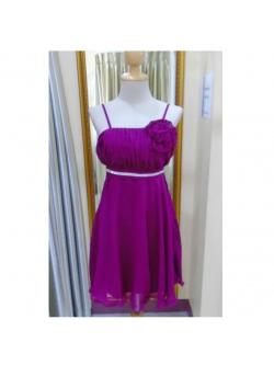 ราตรีสั้นสีม่วง สม๊อคหลัง(ฟรีไซส์)