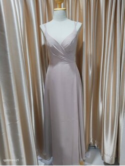 ชุดราตรียาวสายเดี่ยวสีนู๊ดน้ำตาล M