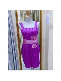 ราตรีสั้นสีม่วง สม๊อคหลัง(ฟรีไซส์)