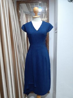 ราตรีสั้นสีกรม จีบข้าง (M)