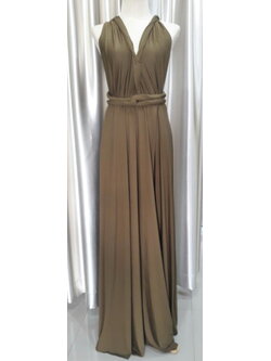 ชุดราตรียาวสีเขียวขี้ม้า รุ่น infinity มือ2