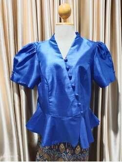 เสื้อผ้าไหมลาวสีน้ำเงิน42