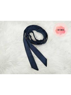 เนคไทสีกรมเส้นเล็ก (แบบผูก)