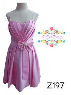 ราตรีสั้นสีชมพูหวาน(ฟรีไซส์)