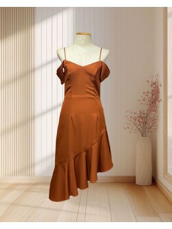 ราตรีสั้นสีส้มชายหางปลาผ้าบาบี้ S