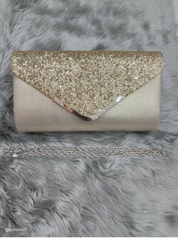 กระเป๋าคลัทซ์+สายโซ่ สีทอง