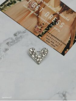 เข็มกลัดหัวใจเล็กเงิน