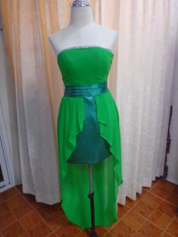 ราตรีสั้นเขียวเกาะอกเข้ารูปชายยาว(ฟรีไซส์)