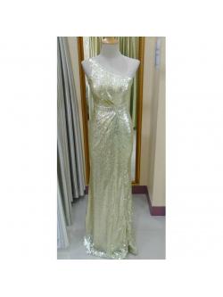 ราตรียาวทองปักเลื่อมผ่าหน้า(S)